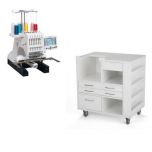 Janome MB-7 Commercial Embroidery Machine with Ava Machine Cabinet