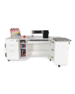 Kangaroo Sydney Sewing Machine Cabinet with Free Daylight Slimline Floor Lamp