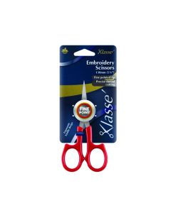 Klasse Pro 5-1/8in Fine Pointed Tip Embroidery Scissors with red handles
