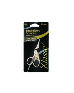 Klasse Ornate 3-1/2in Gold Handle Stork Embroidery Scissors