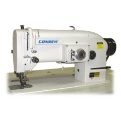Consew 146RB Single Needle Drop Feed Walking Foot Zigzag Sewing Machine with Table and Servo Motor