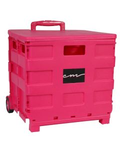Everything Mary Collapsible Plastic Rolling Craft Cart in Pink