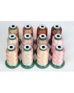Exquisite 12 Spool Skin Tone Embroidery Thread Set