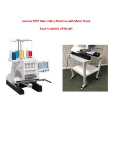 Janome MB-7 Commercial Embroidery Machine with Metal Machine Stand