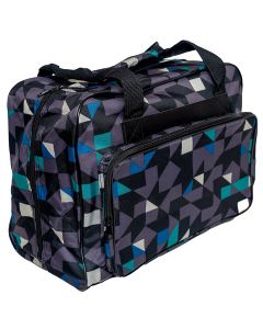 Janome Sewing Machine Tote in Geometric Gray and Blue