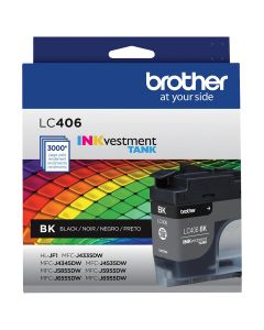 Brother PrintModa Fabric Printer Inkjet Ink Black 48ml LC406BK