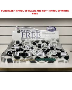Madeiea Polyneon Embroidery and Quilt Thread Black and White Buy 1 Get 1 Free