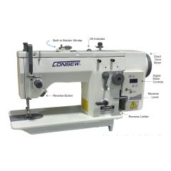 Consew CN2093DD Single Needle Zig-Zag Lockstitch Machine with Assembled Table and Servo Motor