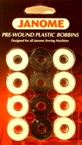 Janome Prewound Bobbins Black and White