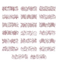 DIME Inspirations Embroidery Designs #10 Endless Redwork Borders