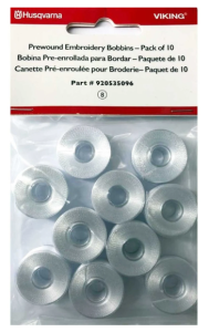 Husqvarna Viking Premium Prewound Bobbins White - Pack of 10 (8, 9)