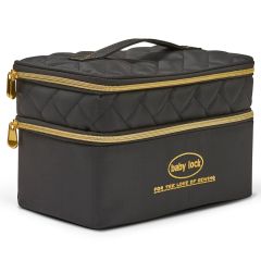 Baby Lock Double Organizer-Quilted Black With Gold Logo & Components 