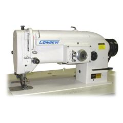 Consew 146RB Single Needle Drop Feed Walking Foot Zigzag Sewing Machine with Table and Servo Motor