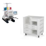 Janome MB-7 Commercial Embroidery Machine with Ava Machine Cabinet